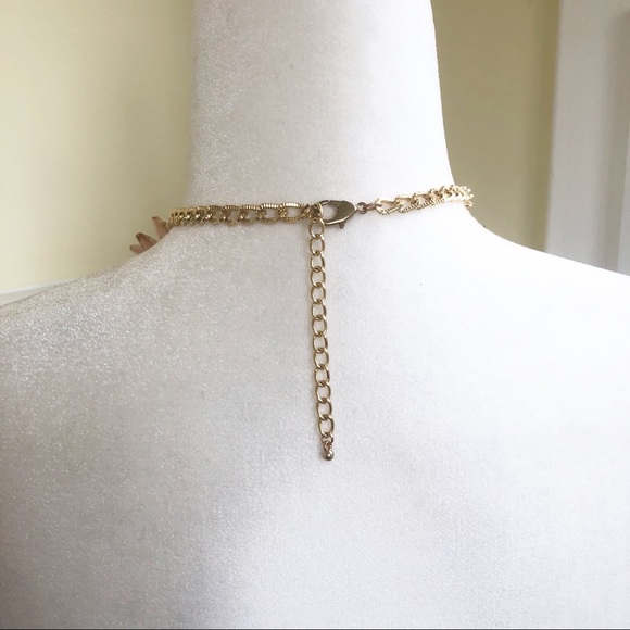 Smoky Quartz Look Floral Statement Bib Necklace 18” - Picture 3 of 3